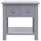 Tavolino Laterale Grigio 40x40x40 cm in Legno di Paulownia