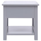 Tavolino Laterale Grigio 40x40x40 cm in Legno di Paulownia