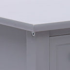 Tavolino Laterale Grigio 40x40x40 cm in Legno di Paulownia