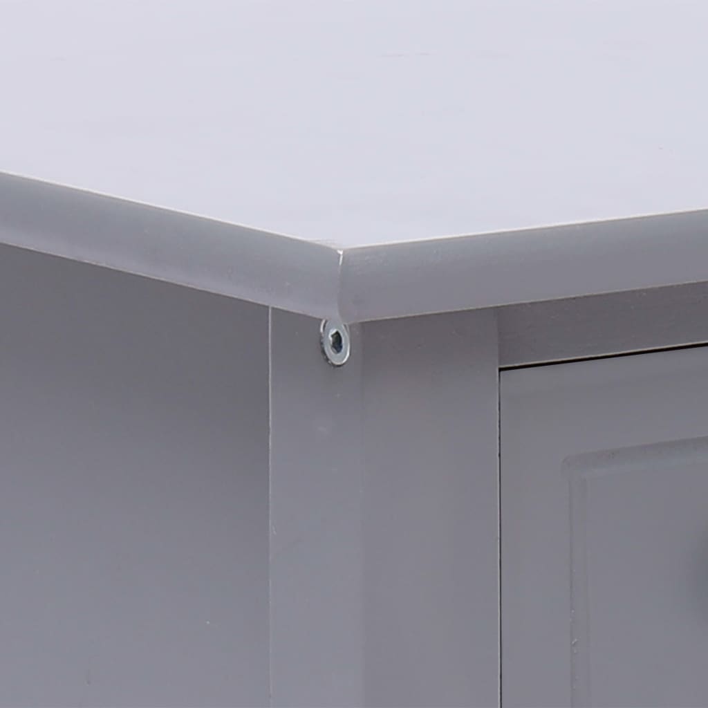 Tavolino Laterale Grigio 40x40x40 cm in Legno di Paulownia