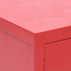 Comodino Rosso 38x28x52 cm in Legno di Paulownia