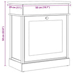 Scarpiera Grigia 50x28x58 cm in Legno di Paulownia