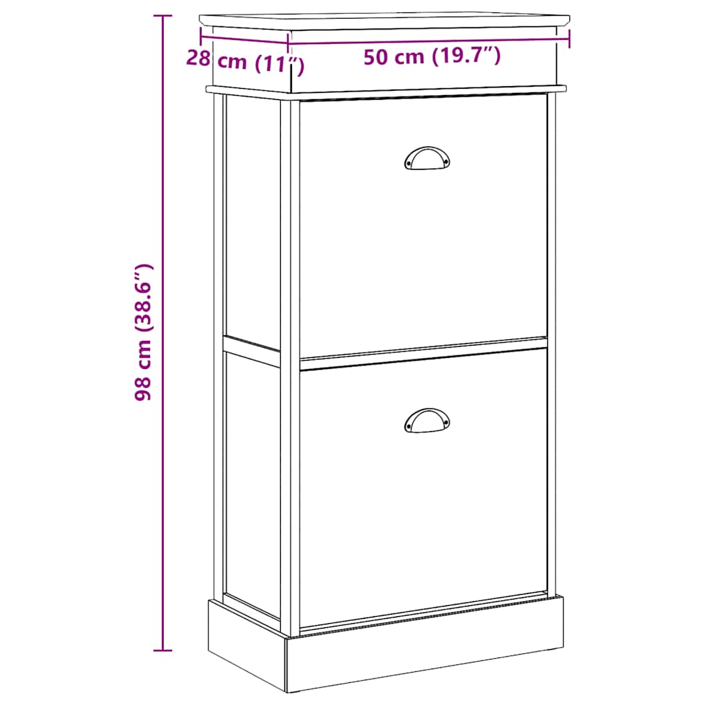 Scarpiera Bianca 50x28x98 cm in Legno di Paulownia