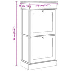 Scarpiera Grigia 50x28x98 cm in Legno di Paulownia