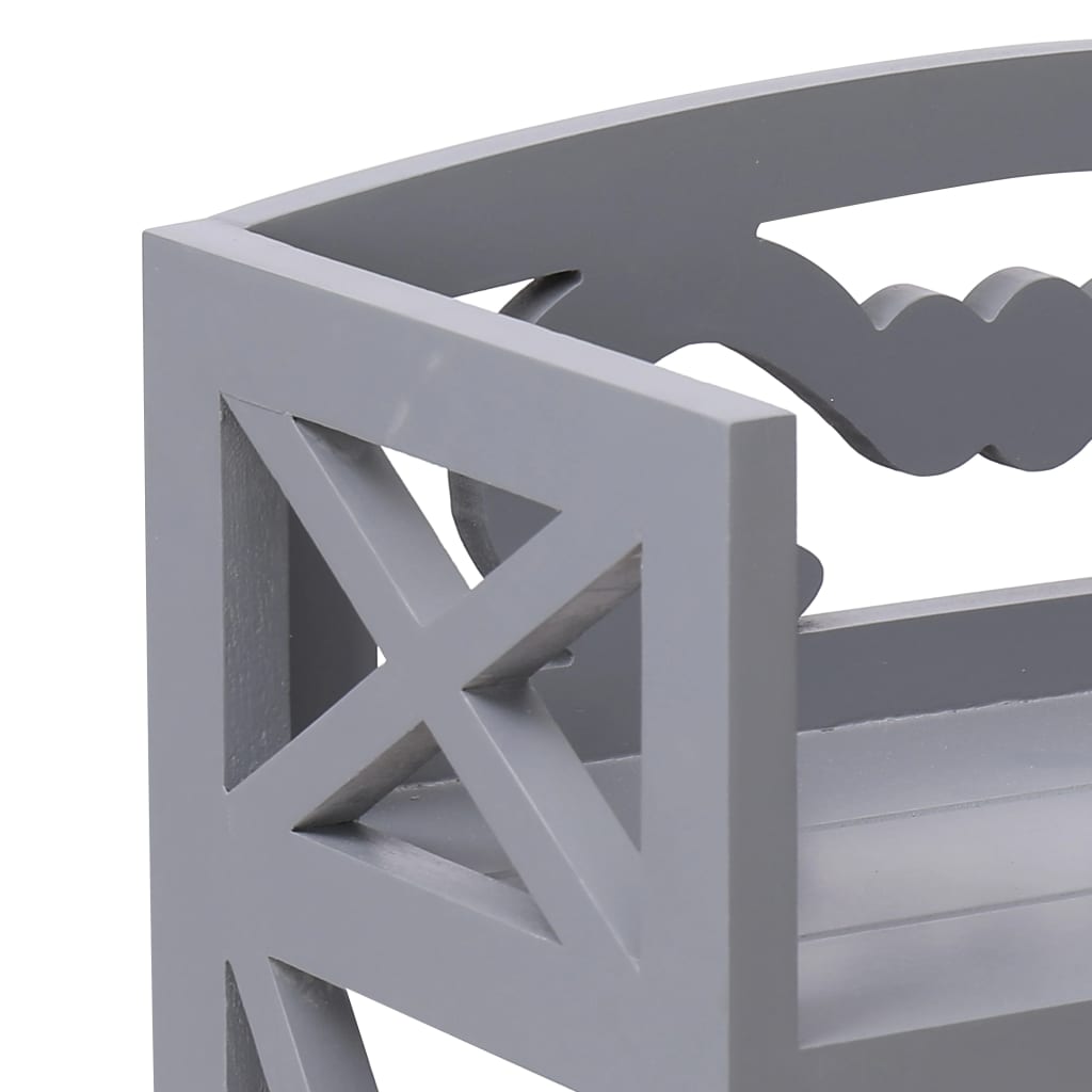 Mobiletto da Bagno Grigio 46x24x116 cm in Legno di Paulownia