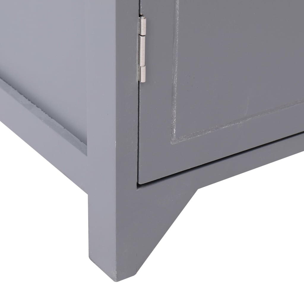 Mobiletto da Bagno Grigio 46x24x116 cm in Legno di Paulownia