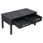 Tavolino da Salotto Nero 100x50x45 cm in Legno
