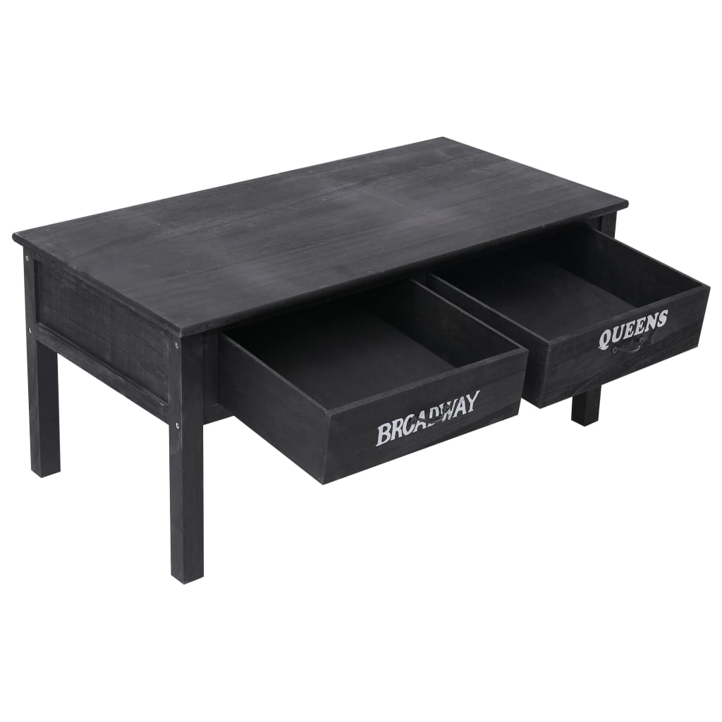 Tavolino da Salotto Nero 100x50x45 cm in Legno