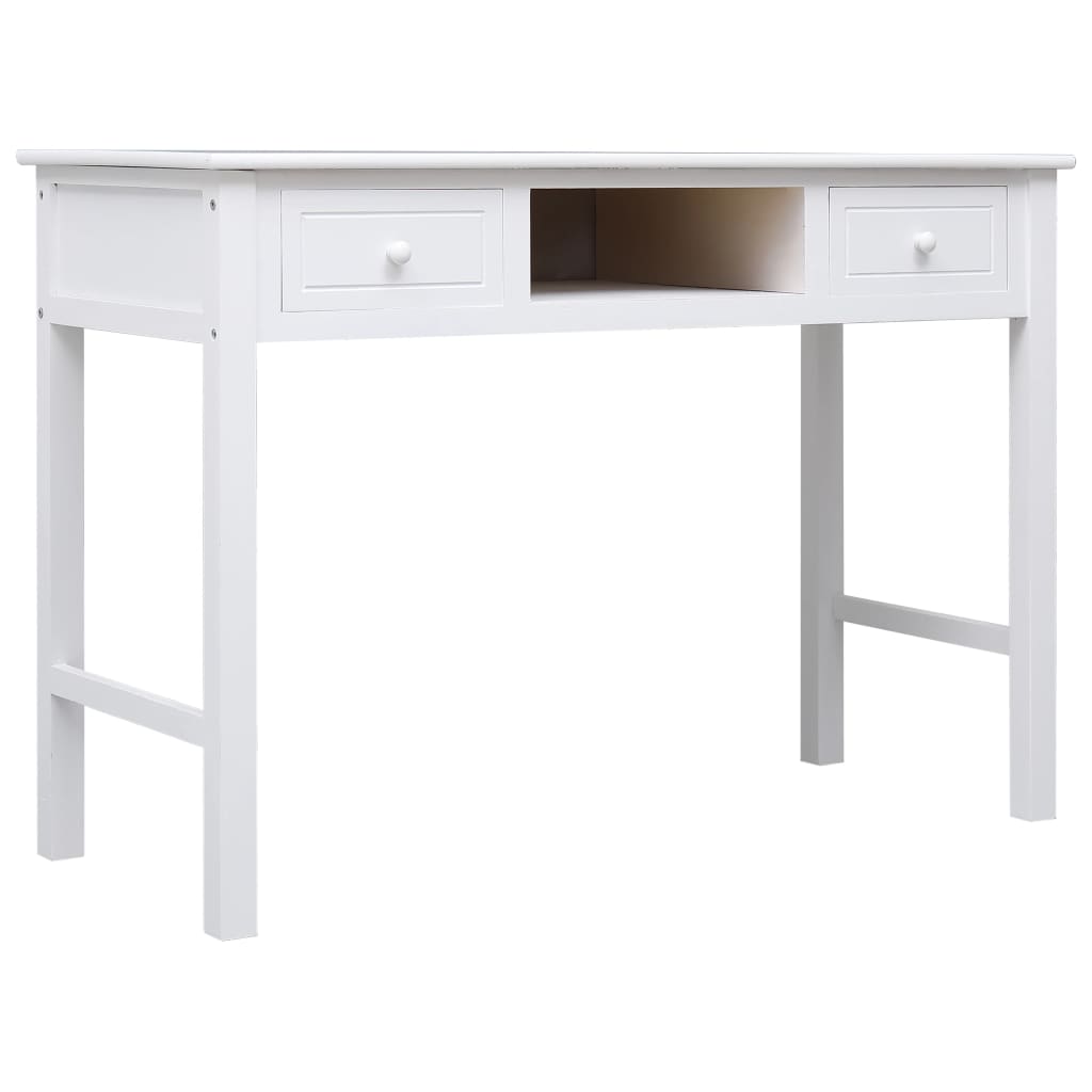 Scrivania Bianca 110x45x76 cm in Legno
