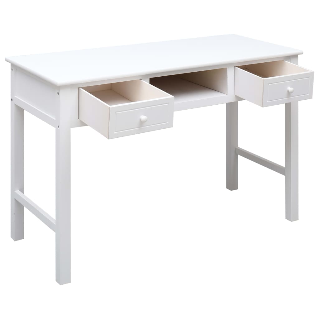 Scrivania Bianca 110x45x76 cm in Legno