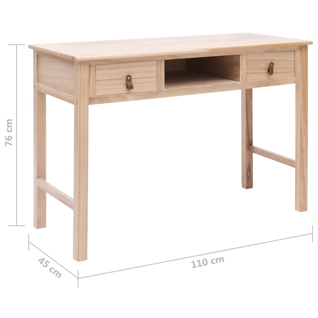 Scrivania Naturale 110x45x76 cm in Legno