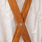 Cesto della Biancheria Pieghevole Crema Legno e Tessuto
