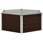 Letto di Coltura Rialzato Marrone 129x129x45cm Acciaio Zincato