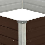 Letto di Coltura Rialzato Marrone 129x129x45cm Acciaio Zincato