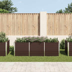 Letto Rialzato Giardino Marrone 240x80x77 cm in Acciaio Zincato