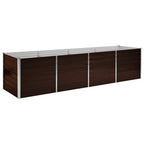 Letto Rialzato Giardino Marrone 320x80x77 cm in Acciaio Zincato