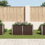 Letto Rialzato Giardino Marrone 160x40x77 cm in Acciaio Zincato