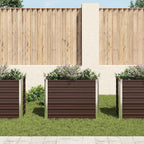 Letto Rialzato Giardino Marrone 100x40x77 cm in Acciaio Zincato