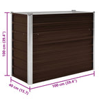 Letto Rialzato Giardino Marrone 100x40x77 cm in Acciaio Zincato