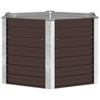 Letto Rialzato Giardino Marrone 129x129x77cm in Acciaio Zincato