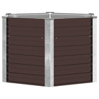 Letto Rialzato Giardino Marrone 129x129x77cm in Acciaio Zincato