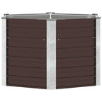Letto Rialzato Giardino Marrone 129x129x77cm in Acciaio Zincato