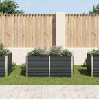 Fioriera Rialzata Antracite 160x80x77 cm in Acciaio Zincato