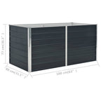 Fioriera Rialzata Antracite 160x80x77 cm in Acciaio Zincato
