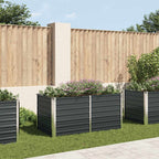 Fioriera Rialzata Antracite 160x80x77 cm in Acciaio Zincato