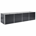Letto Rialzato Giardino Antracite 320x80x77 cm Acciaio Zincato