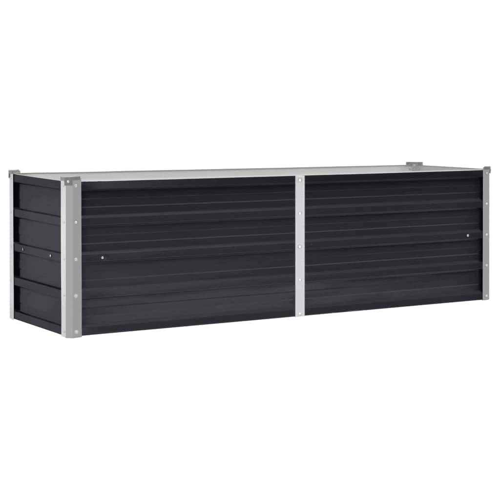 Letto Rialzato Giardino Antracite 160x40x45 cm Acciaio Zincato