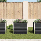 Fioriera per Giardino Antracite 100x40x77 cm in Acciaio Zincato