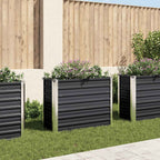 Fioriera per Giardino Antracite 100x40x77 cm in Acciaio Zincato