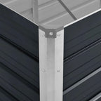 Fioriera per Giardino Antracite 100x40x45 cm in Acciaio Zincato