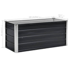 Fioriera per Giardino Antracite 100x40x45 cm in Acciaio Zincato