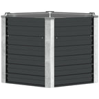 Fioriera per Giardino Antracite 129x129x77cm in Acciaio Zincato