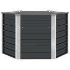 Fioriera per Giardino Antracite 129x129x77cm in Acciaio Zincato