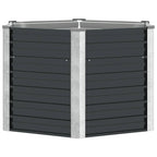 Fioriera per Giardino Antracite 129x129x77cm in Acciaio Zincato