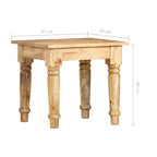 Tavolino di Servizio 43x43x40 cm Legno Massello di Mango