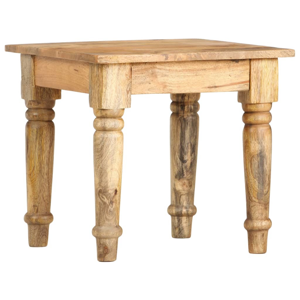 Tavolino di Servizio 43x43x40 cm Legno Massello di Mango