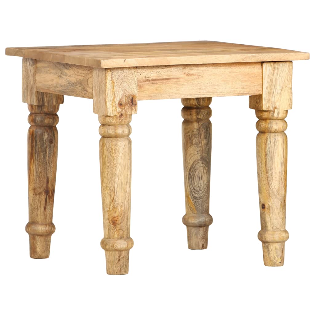 Tavolino di Servizio 43x43x40 cm Legno Massello di Mango