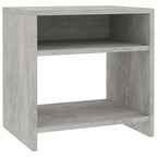 Comodino Grigio Cemento 40x30x40 cm in Legno Multistrato