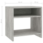 Comodini 2 pz Grigio Cemento 40x30x40 cm in Legno Multistrato