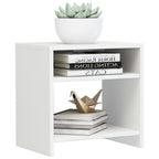 Comodini 2 pz Bianco Lucido 40x30x40 cm in Legno Multistrato