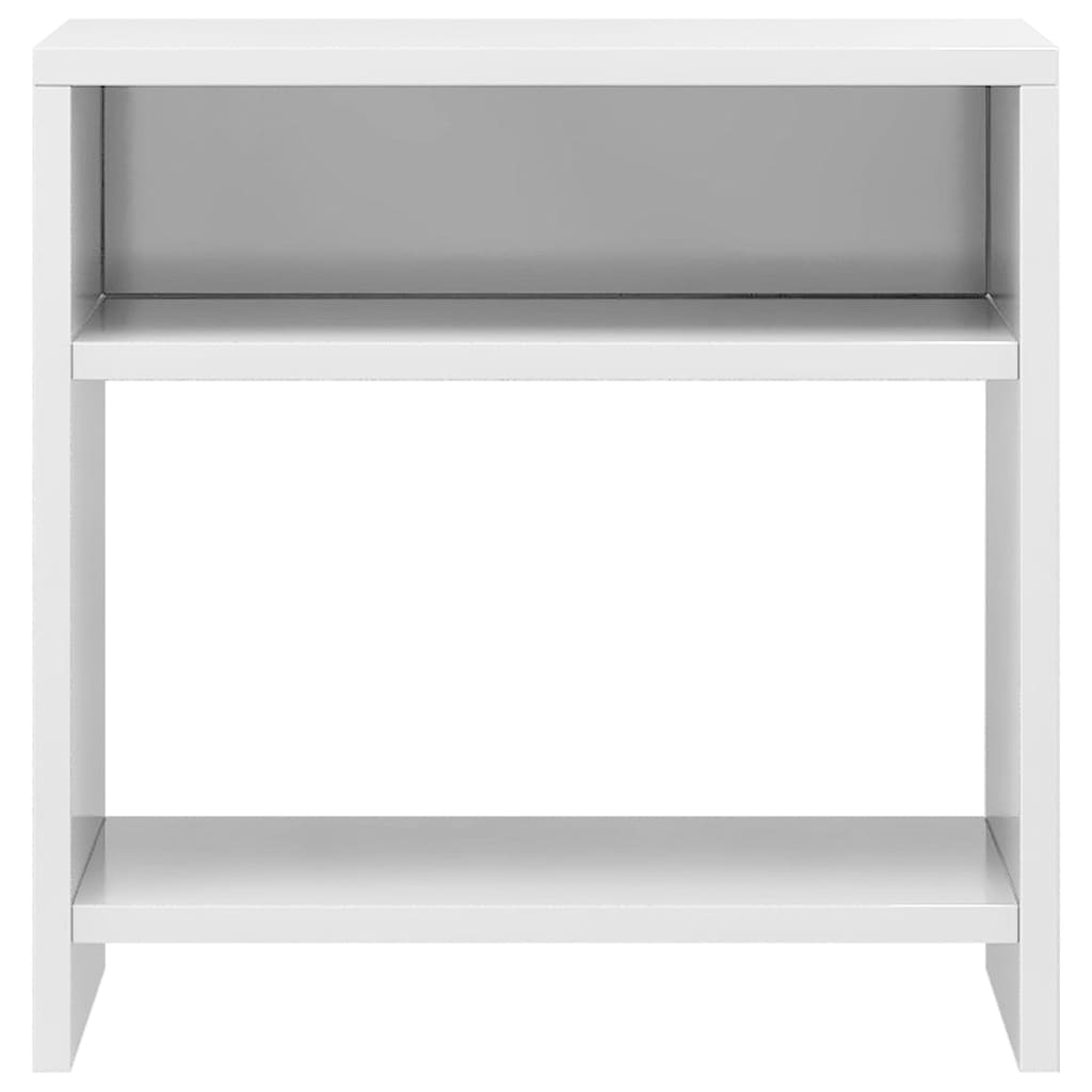 Comodini 2 pz Bianco Lucido 40x30x40 cm in Legno Multistrato