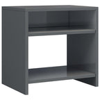 Comodino Grigio Lucido 40x30x40 cm in Legno Multistrato