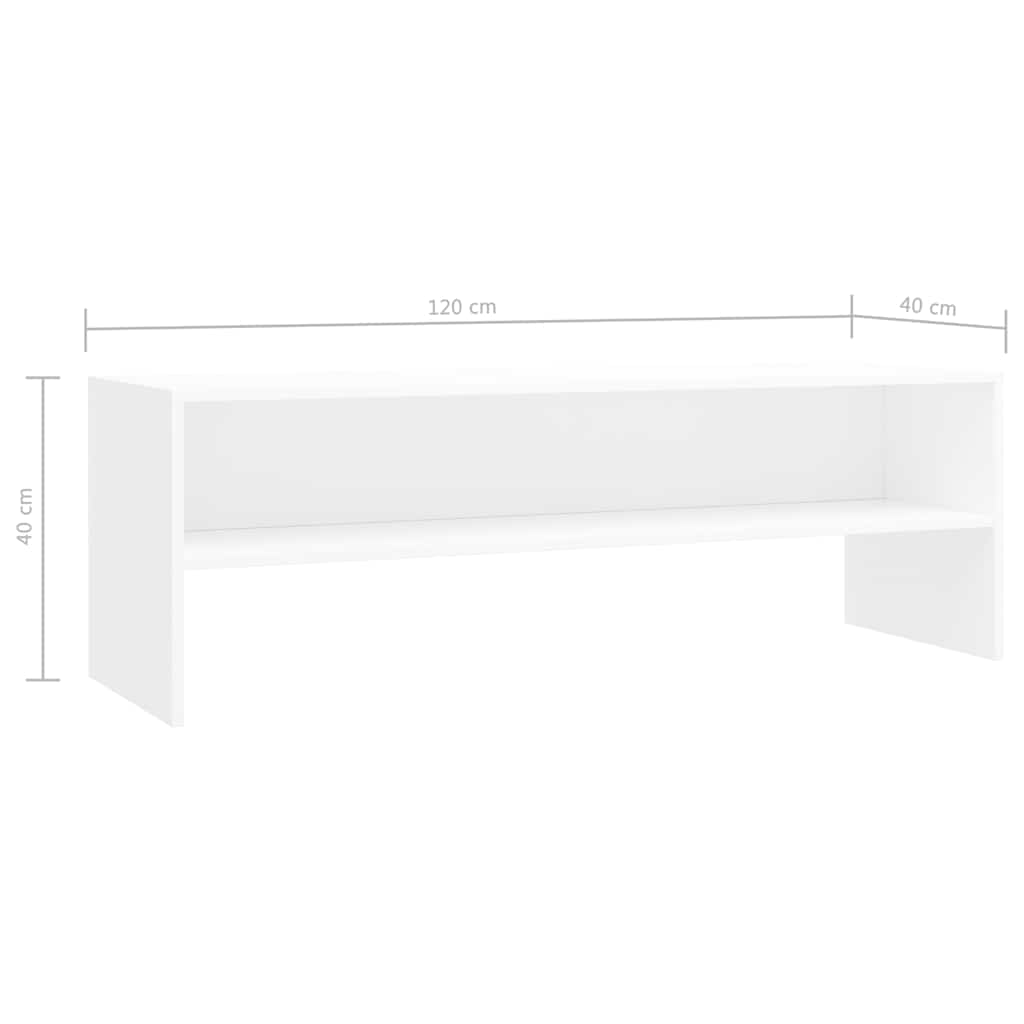 Mobile Porta TV Bianco 120x40x40 cm in Legno Multistrato