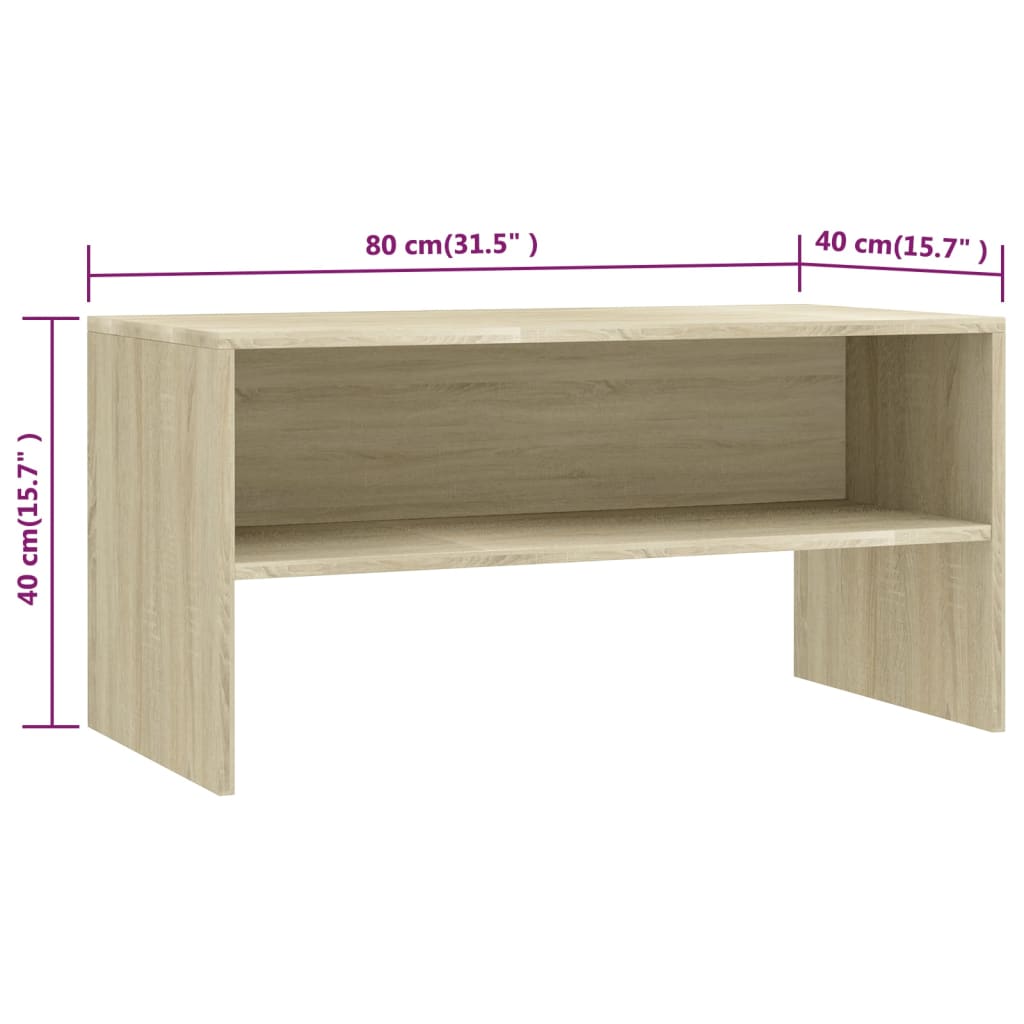 Mobile Porta TV Rovere Sonoma 80x40x40 cm in Legno Multistrato