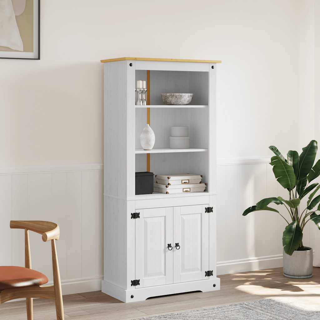 Credenza in Legno di Pino Messicano Corona Bianco 80x40x170 cm