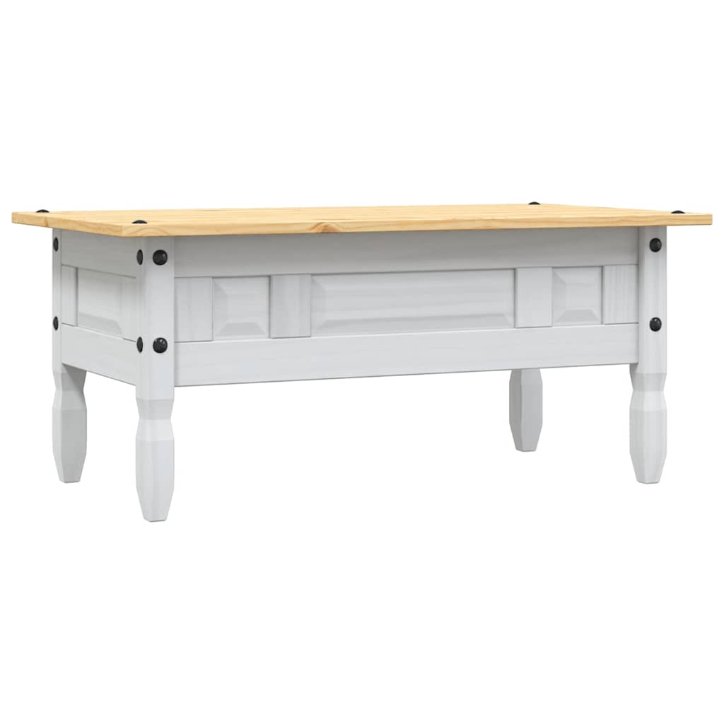 Tavolino Caffé Pino Messicano Corona Range Bianco 100x55x44 cm